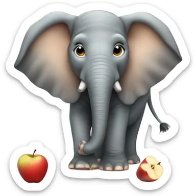 Elephant eating apples  sticker