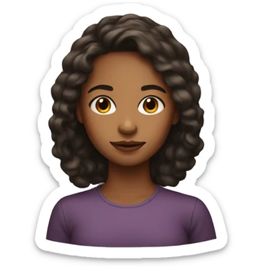 portrait of medium skinned girl sticker