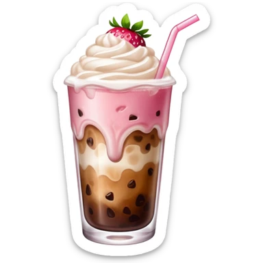 Iced coffee with strawberry cold foam  sticker