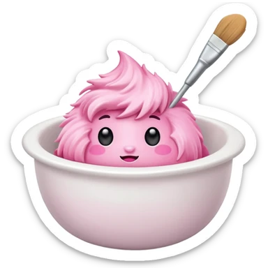 pink brush Mixing bowl sticker