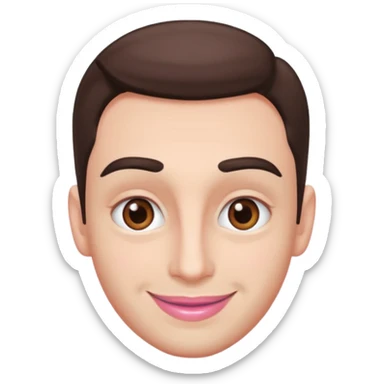 brown eyes lite pink lips men punty eye brows sticker