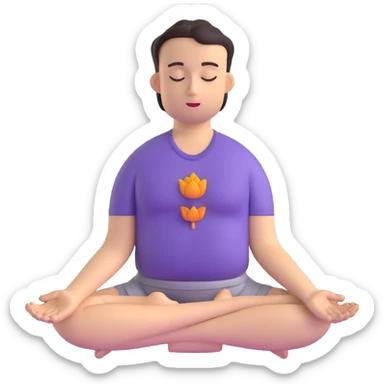 man in lotus position meditation pose, eyes closed, hands in mudra sticker