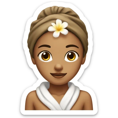 Tan pretty girl in towel for spa sticker