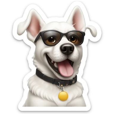 Dog with sunglasses dancing sticker