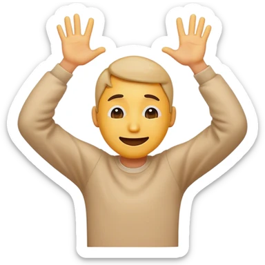 Emoji smiles and embarrassing and cover his eyes by arms sticker