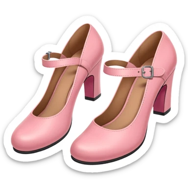 Has a rounded toe and a strap across the instep — one pink pair resembles this style. sticker
