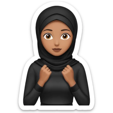 girl wearing a black hijab and is a fitness trainer sticker