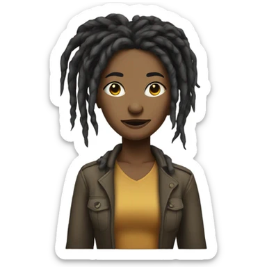 Dread head woman standing  sticker