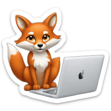foxy lady with a macbook sticker