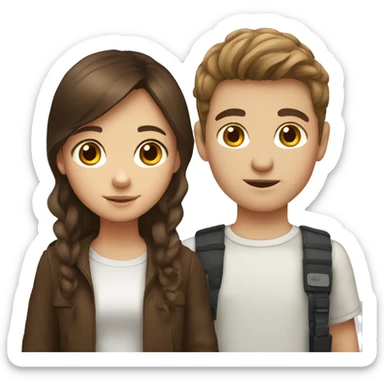 brown hair german girl and brown hair white south african boy  sticker