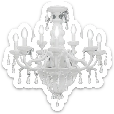 Chandelier white vintage sticker