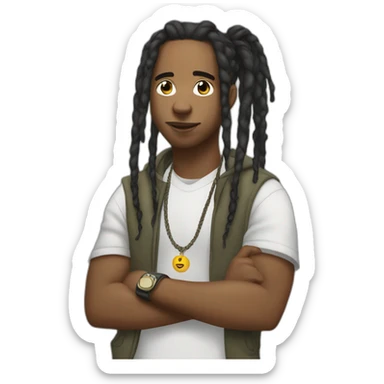 rapper young multi with dreadlocks sticker