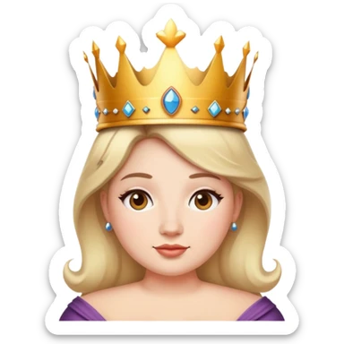 Wearing a crown, curvy sticker