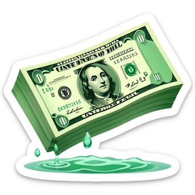 a floating usd bill sticker