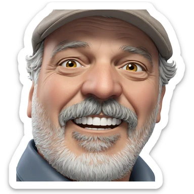 old man with beard portrait sticker