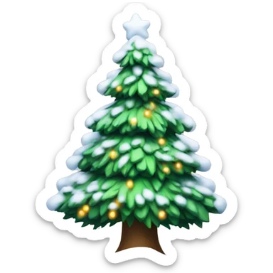 christmas tree with snow on it sticker