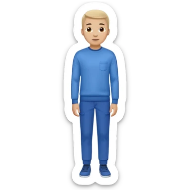 man in blue smart jumper and blue chinos trousers sticker