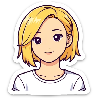 Girl have a blonde hair and she look like a freak  sticker