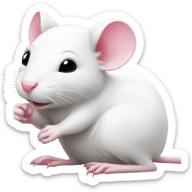 pink rat hugging white rat sticker