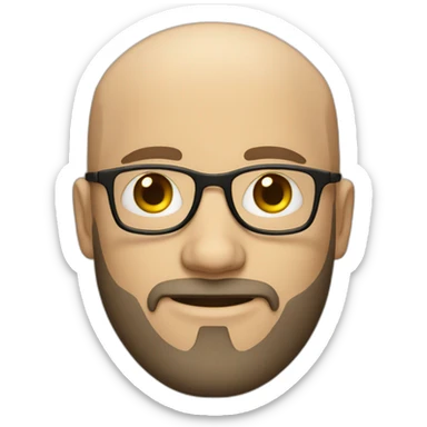 balding white man with glasses white and a brown goatee sticker
