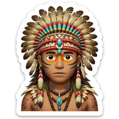 a tribal man with jungle sticker
