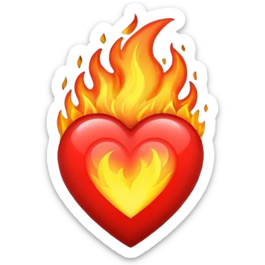 I want the emoji to be the heart on fire but make the heart black sticker