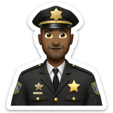 Bald man with circle beard deputy sheriff sticker