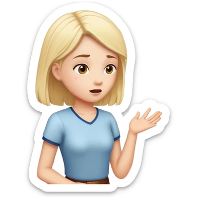 Girl speaking in her room for acting class she’s practicing with attitude  sticker