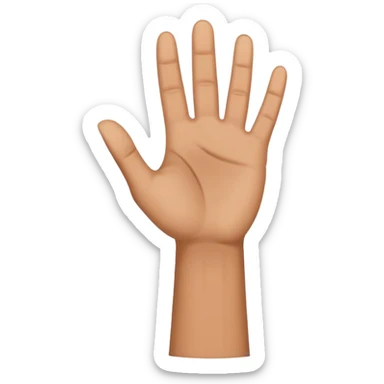 a hand facing palm-up with another hand above it standing vertically sticker