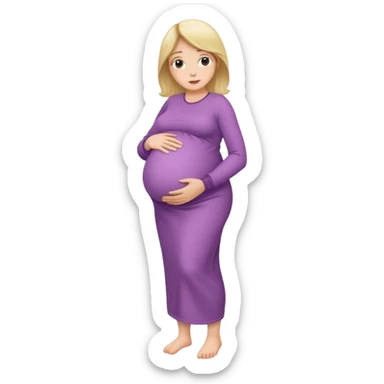  Mujer embarazada piel blanca cuerpo completo sticker