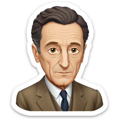 Maurice Merleau-Ponty, French philosopher, suit, intellectual vibe, no glasses sticker