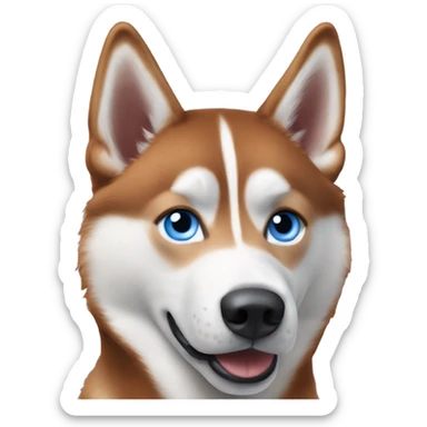 Blue-eyed, red Siberian husky (iOS 17 style, realistic) sticker