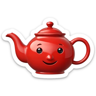 talking teapot red  sticker