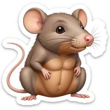 Rat with large chest and buff sticker