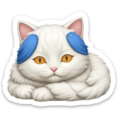 Cute white cat sleeping sticker