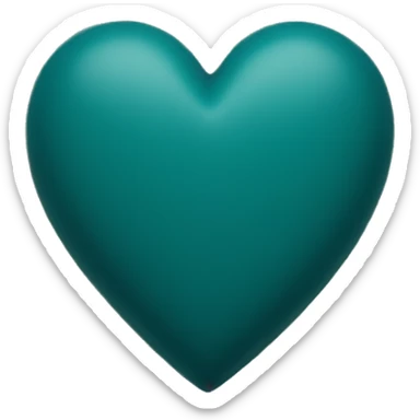 Dark teal matte heart sticker
