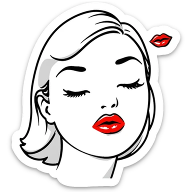 glamorous lips blowing a kiss sticker