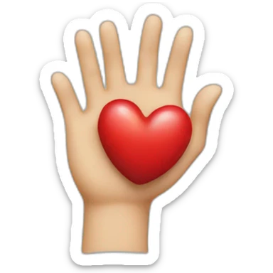 Heart with hands behind back sticker