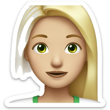 woman with blonde hair and green eyes cry sticker