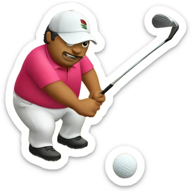 Fat Mexican playing golf out of a sand trap sticker