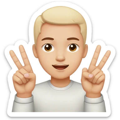 Blushing with 2 middle fingers  sticker