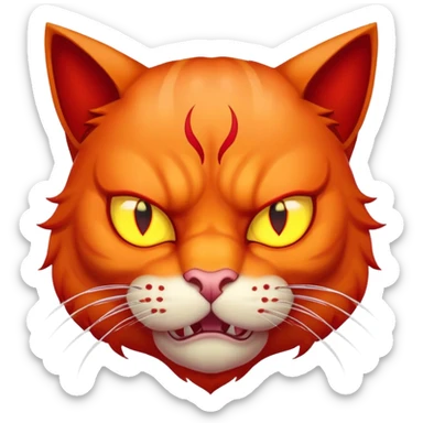 evil red cat sticker