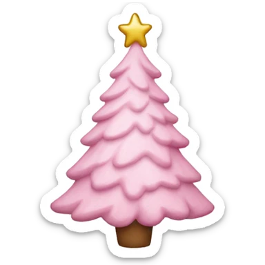 pastel pink christmas tree sticker