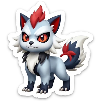 Edgy Cool Kawaii Litten-Absol-Zoroark-Pokémon Full Body sticker