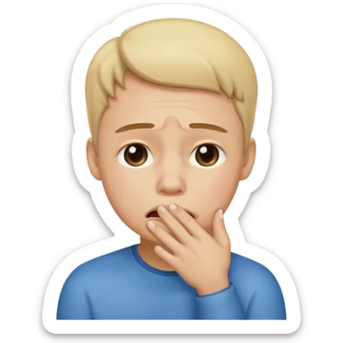 crying emoji with hand on mouth sticker