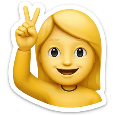 Happy emoji by raising your finger sticker