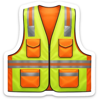 Safety Vest, neon orange reflective sticker