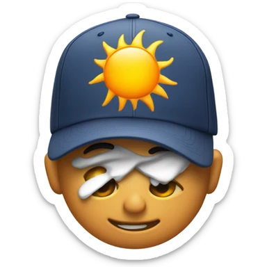 Sun with backwards baseball cap sticker