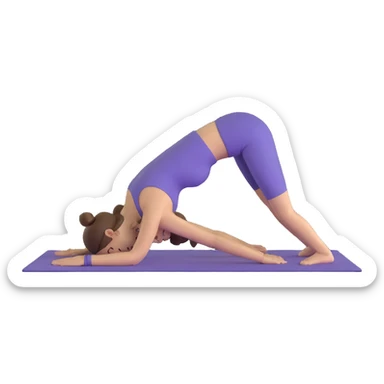 person in downward dog yoga pose sticker