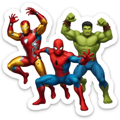 ironman,spideraman.,hulk,thor sticker